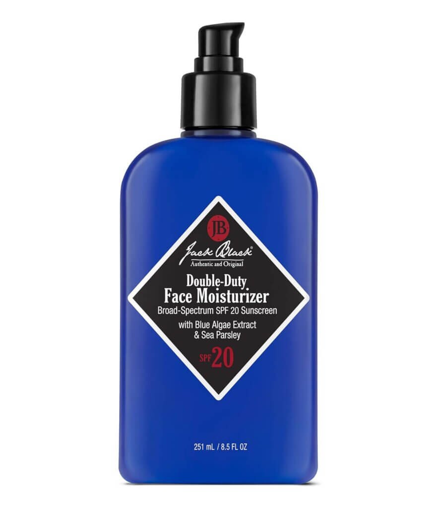 mens lotion - jack black double-duty face moisturizer, spf 20 sun protection. Best lotion for men